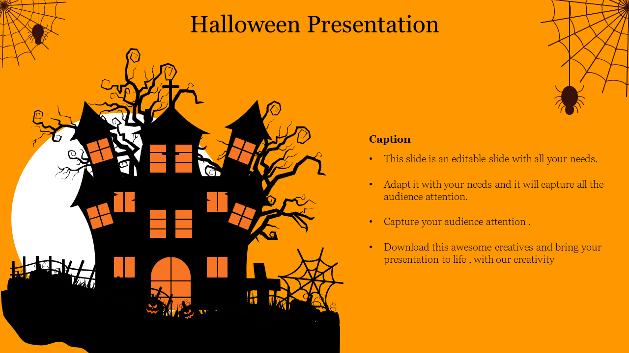Attractive Halloween Presentation Slide With orange theme